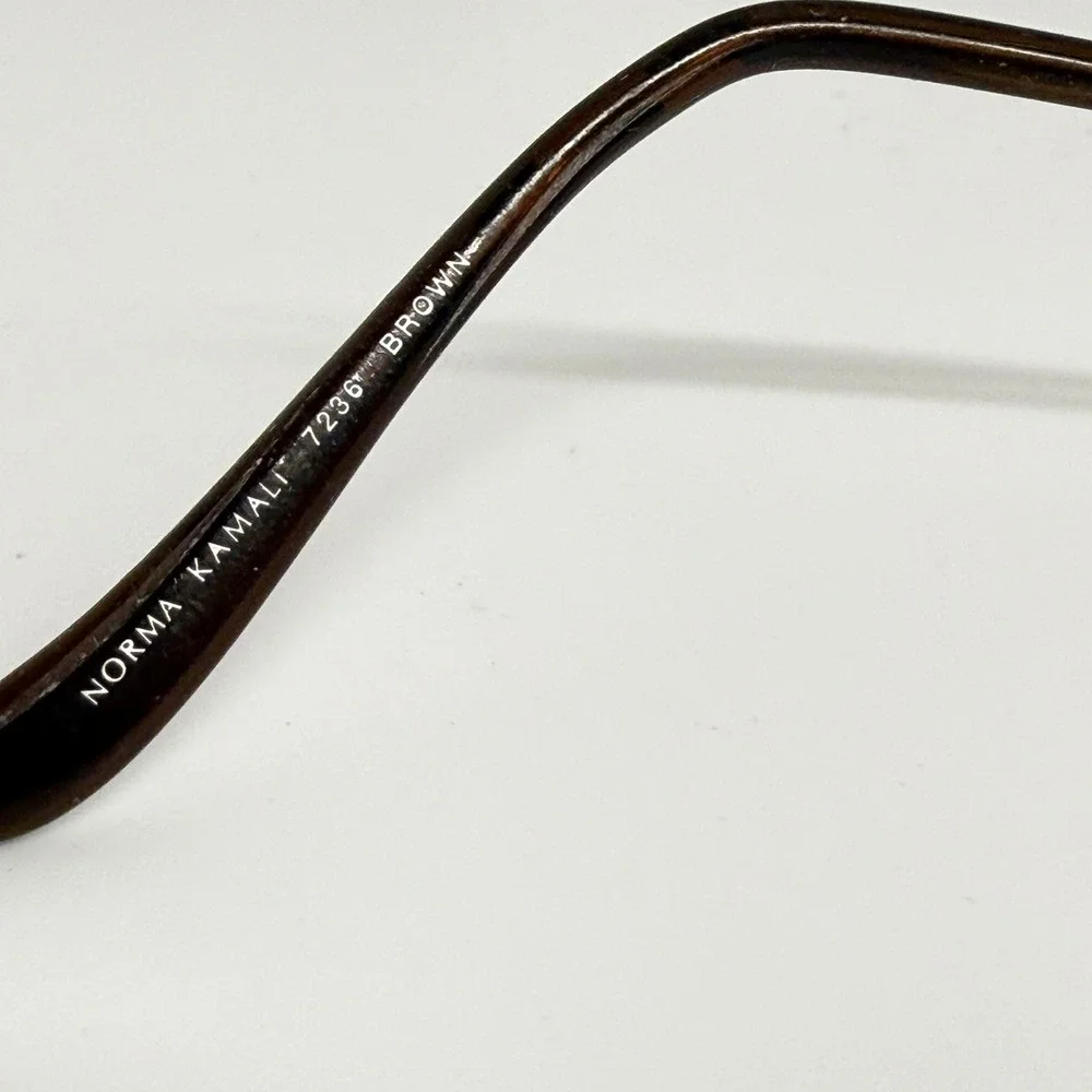 Norma Kamali 7236 Brown Eyeglass Frames Semi Rimless Rectangular  Eyewear